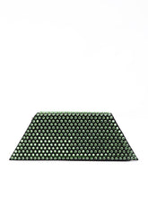 Amina Muaddi Mini Black Satin And Green Crystals Shoulder Bag